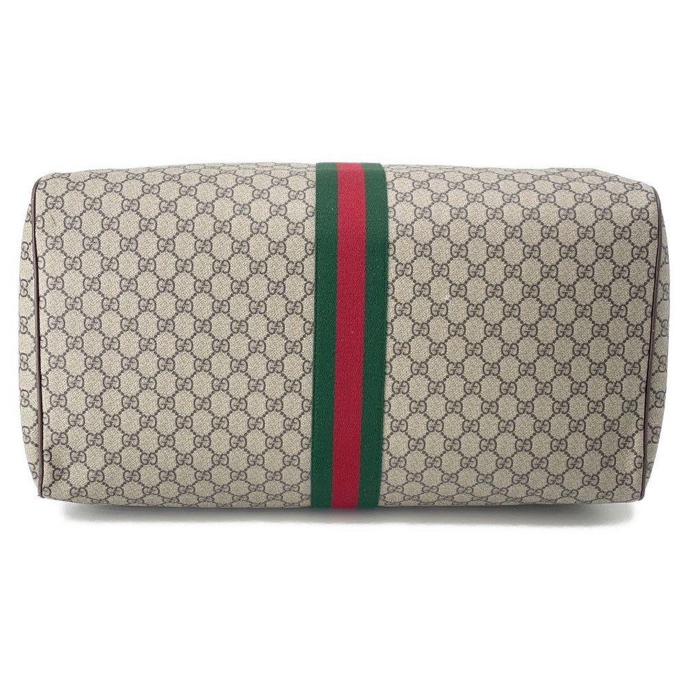 GUCCI GG Supreme Savoy Large Duffle Bag Beige/Brown/Green834458 GG Supreme Leather Size Large