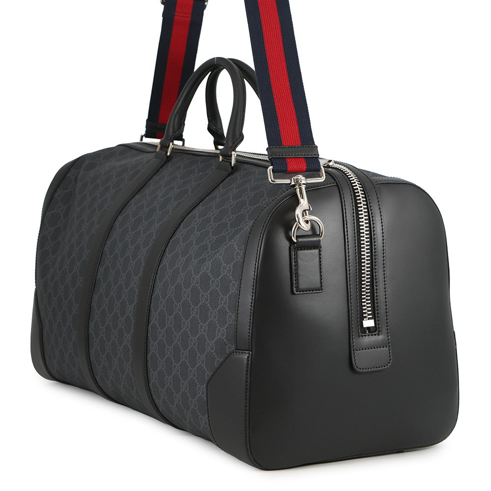 GUCCI GG Supreme Travel Bag Black/Gray478323 GG Supreme Leather