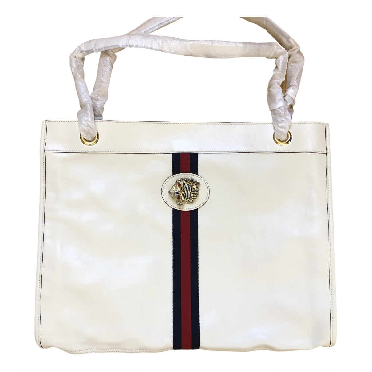 Gucci rajah white leather handbag