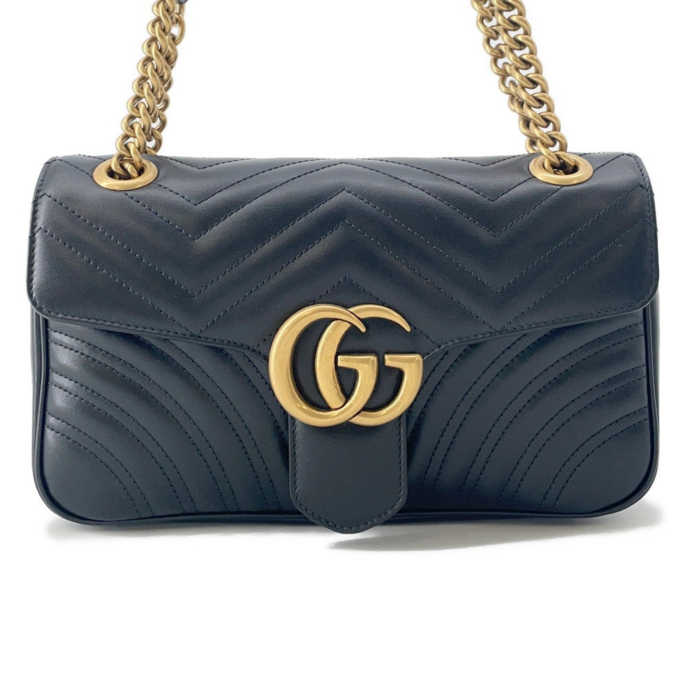 GUCCI GG Marmont ChainShoulder Bag Black443497 Leather