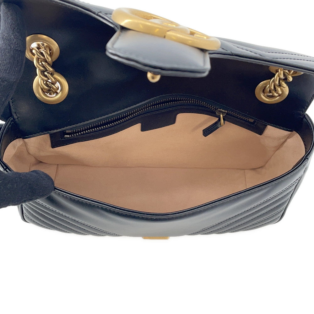 GUCCI GG Marmont ChainShoulder Bag Black443497 Leather