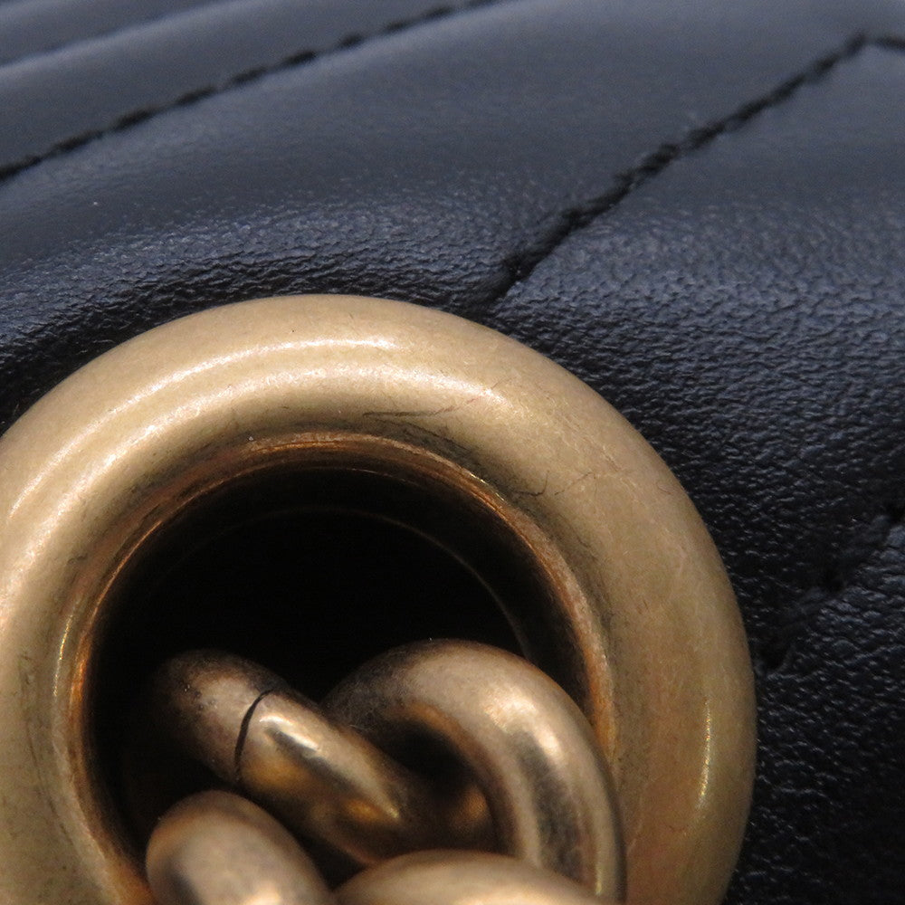 GUCCI GG Marmont ChainShoulder Bag Black443497 Leather