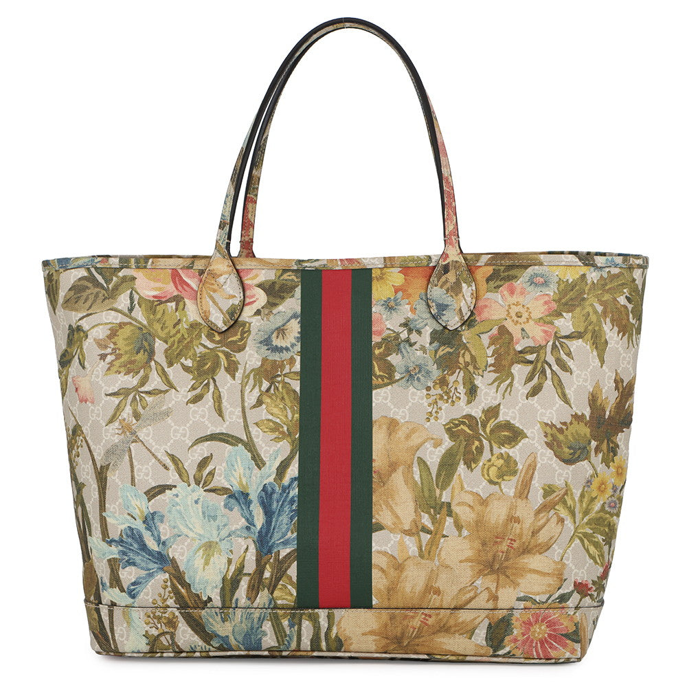 GUCCI Flora Ophidia Tote Bag Multicolor726755 GG Supreme Size Large