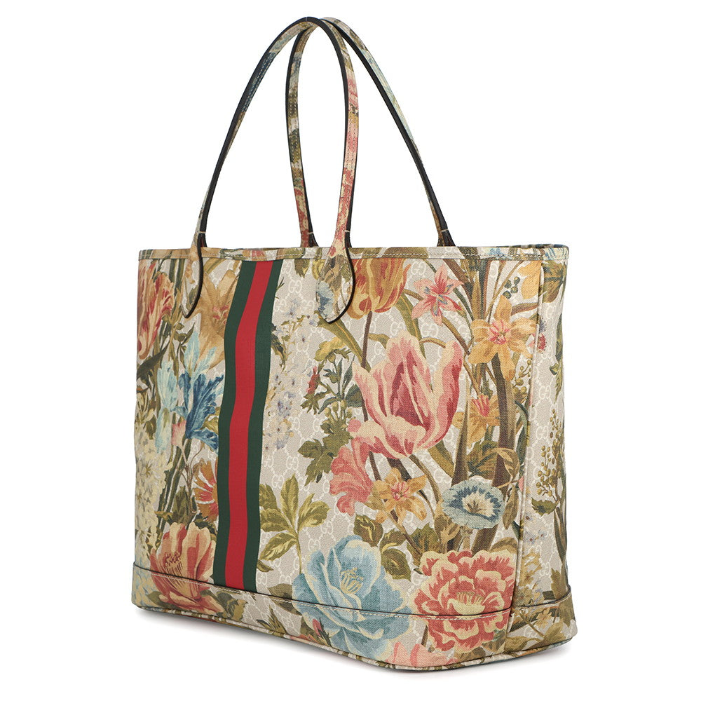 GUCCI Flora Ophidia Tote Bag Multicolor726755 GG Supreme Size Large