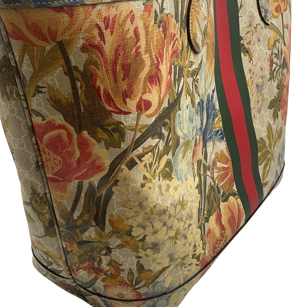GUCCI Flora Ophidia Tote Bag Multicolor726755 GG Supreme Size Large