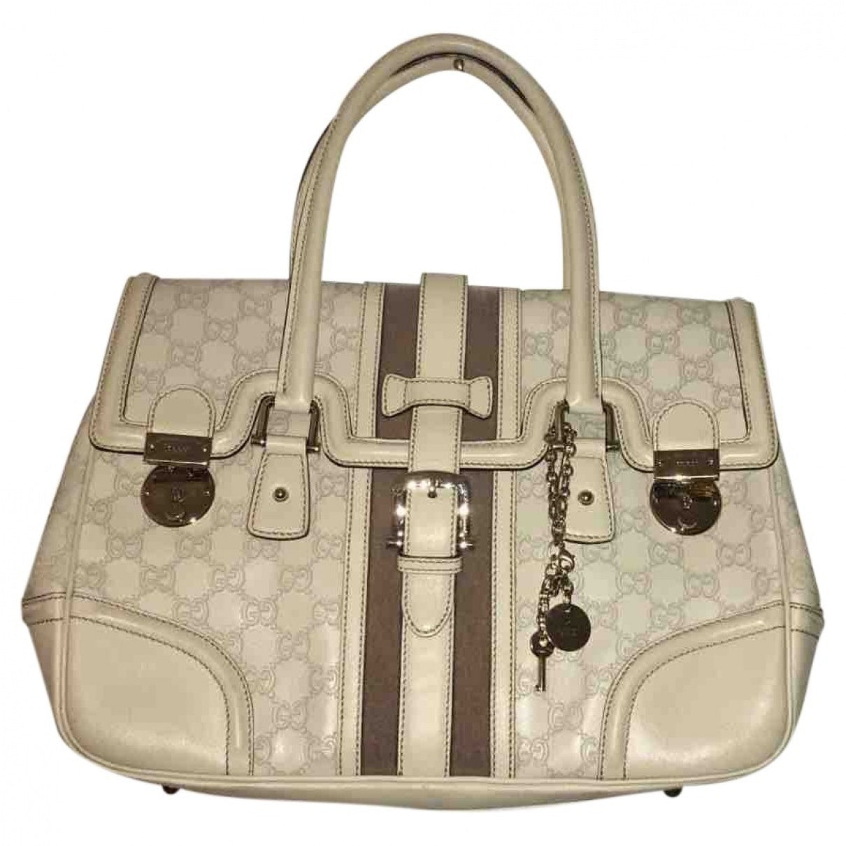 Gucci white leather handbag