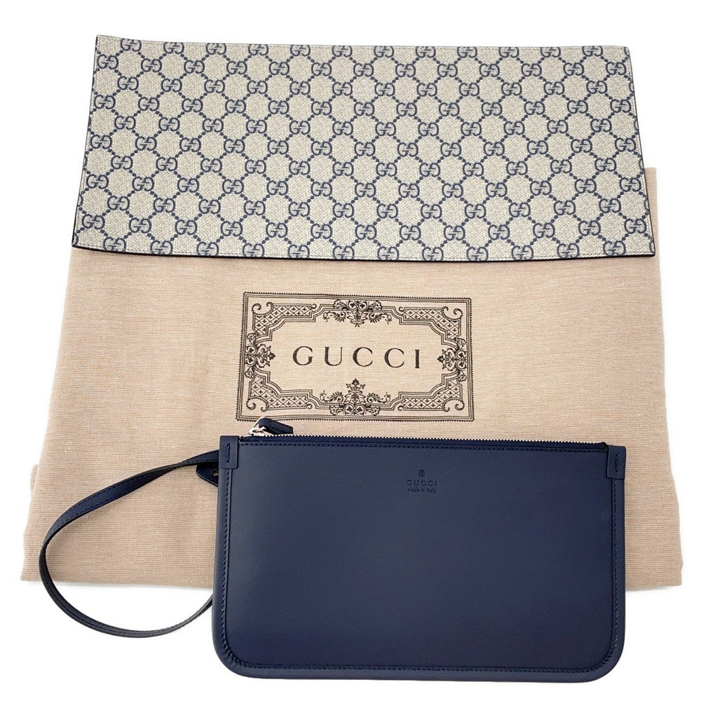 GUCCI Gucci Print Tote Bag Ivory/Navy772176 Canvas Leather