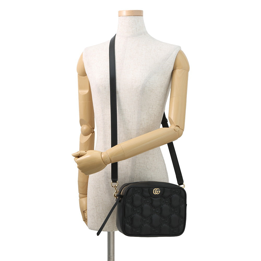 GUCCI GGMatelasse Shoulder Bag Black702234 Leather