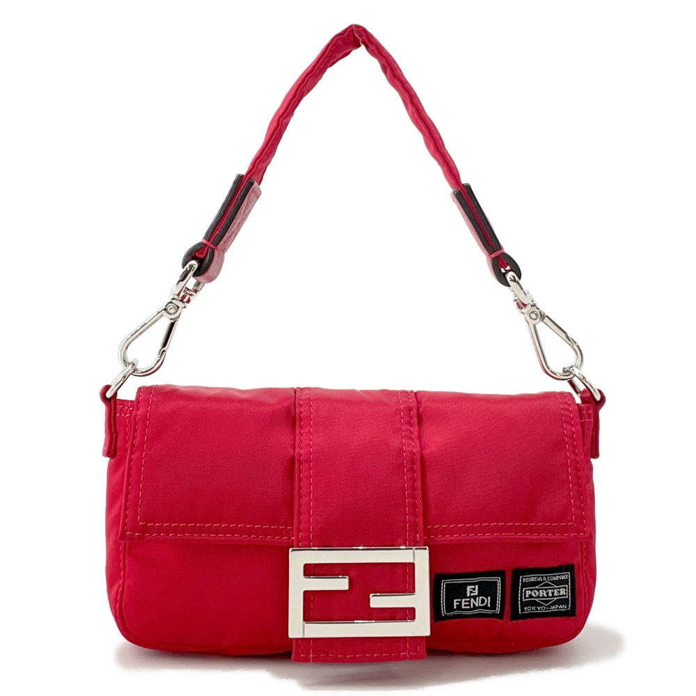 Fendi Crossbody Bag Mamma Baguette Porter Collaboration Red7AS138 Nylon Mini Shoulder Bag