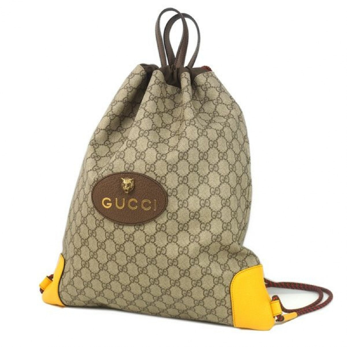 Gucci brown cloth backpacks