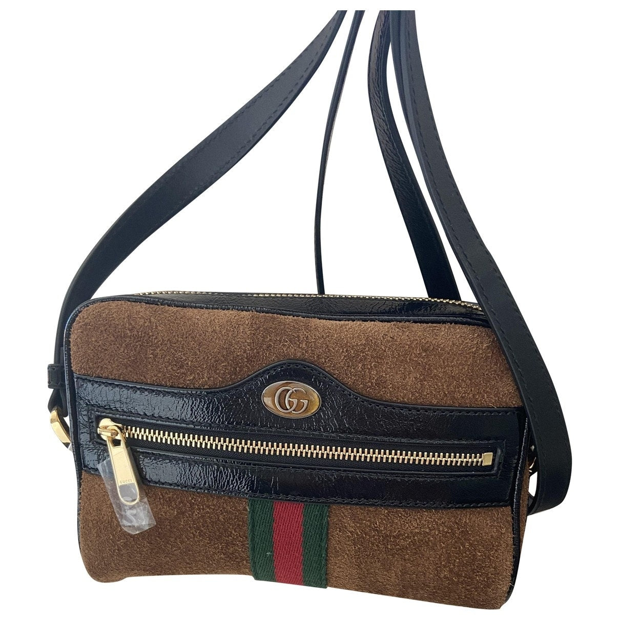 Gucci ophidia brown suede handbag