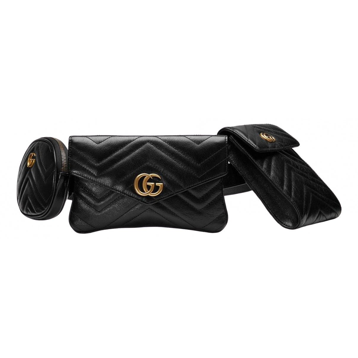 Gucci black leather clutch bag
