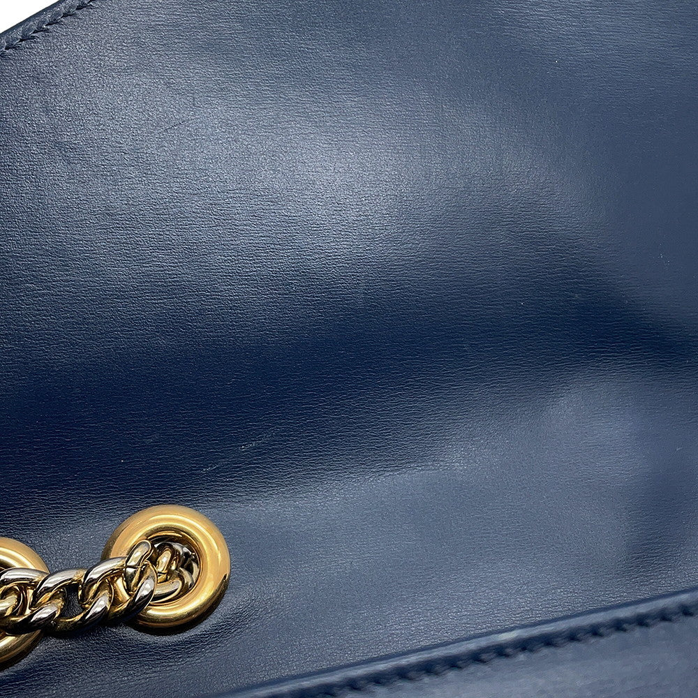 GUCCI Raja ChainShoulder Navy537241 Leather Size Medium