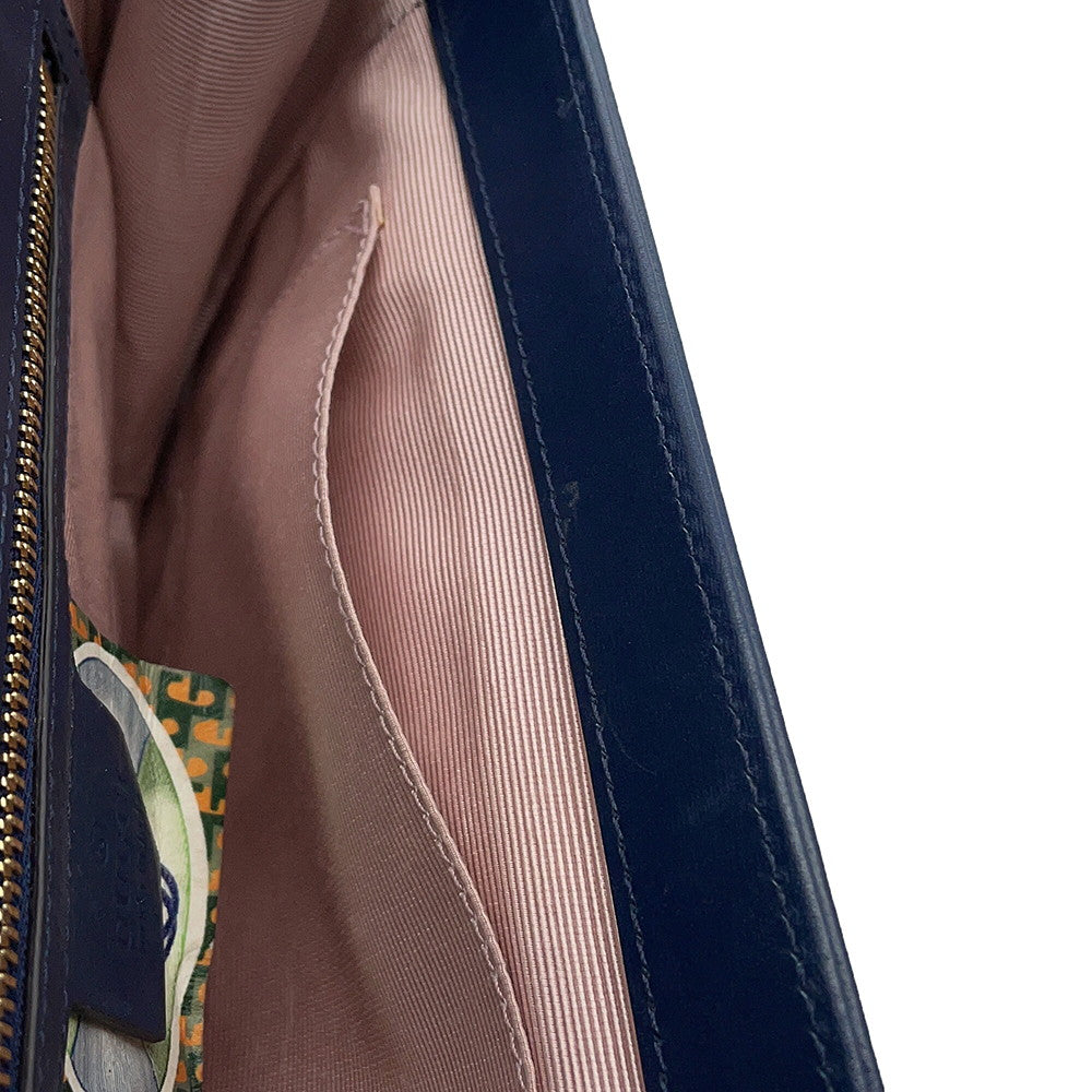 GUCCI Raja ChainShoulder Navy537241 Leather Size Medium