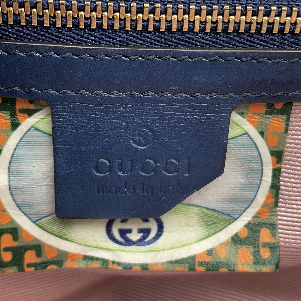 GUCCI Raja ChainShoulder Navy537241 Leather Size Medium