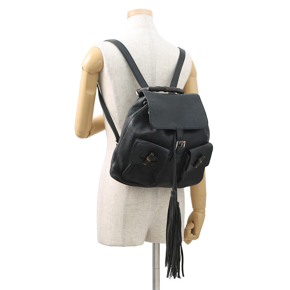 GUCCI Bamboo Backpack Black370833 Leather
