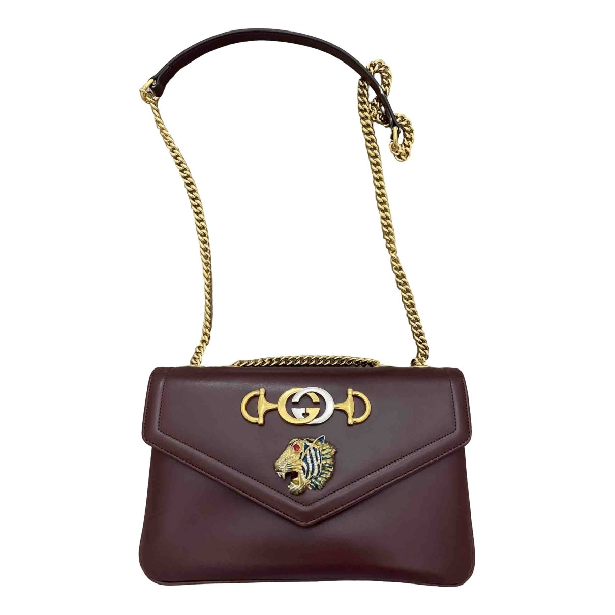 Gucci rajah burgundy leather handbag