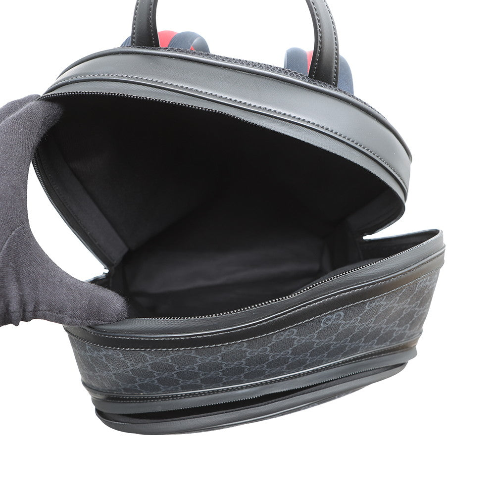 GUCCI GGBlack Backpack Black771158 GG Supreme Leather Size Medium