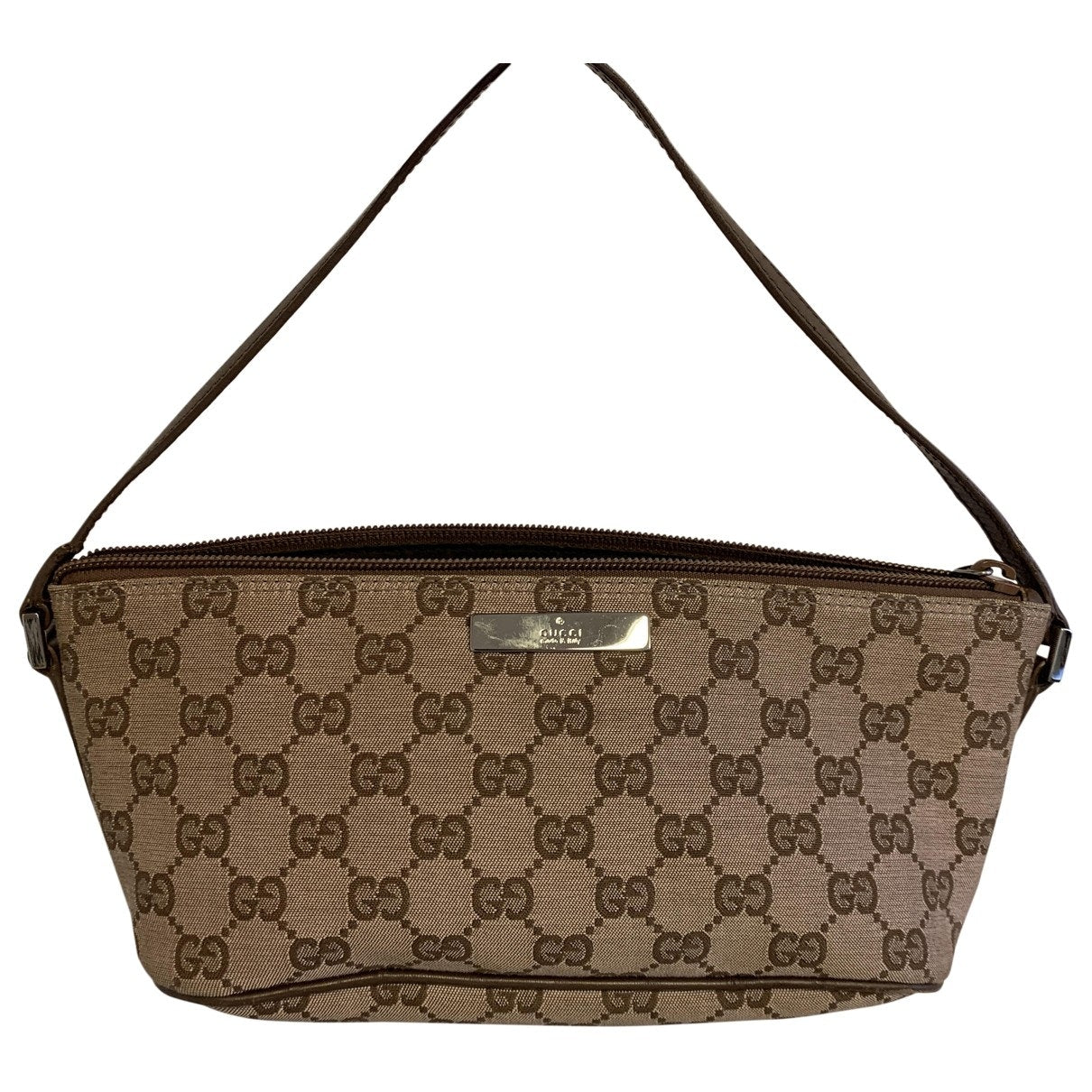 Gucci brown cloth clutch bag