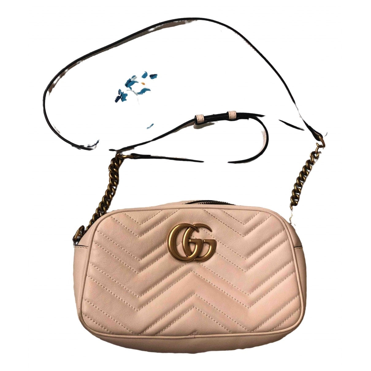 Gucci marmont white leather handbag
