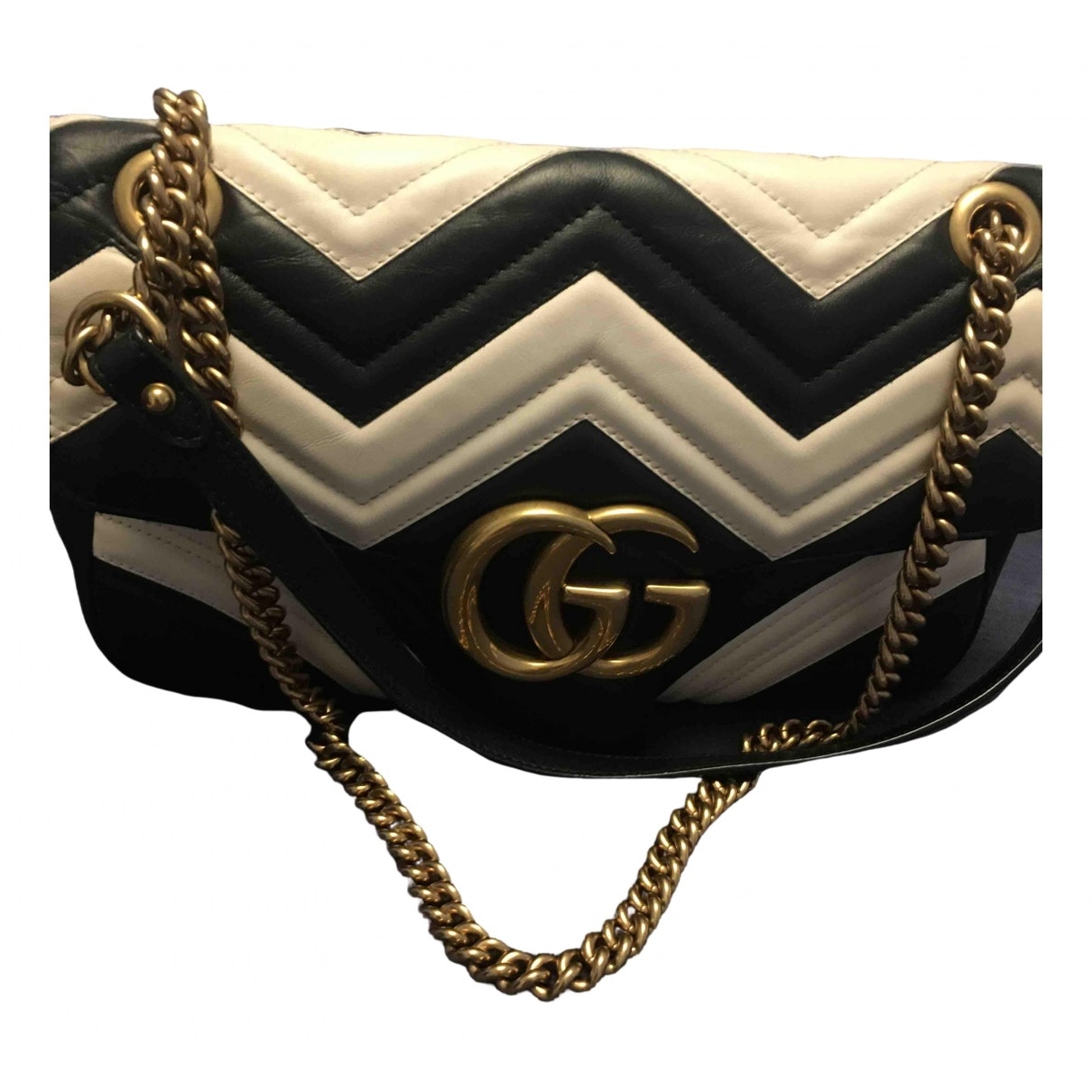 Gucci marmont white leather handbag
