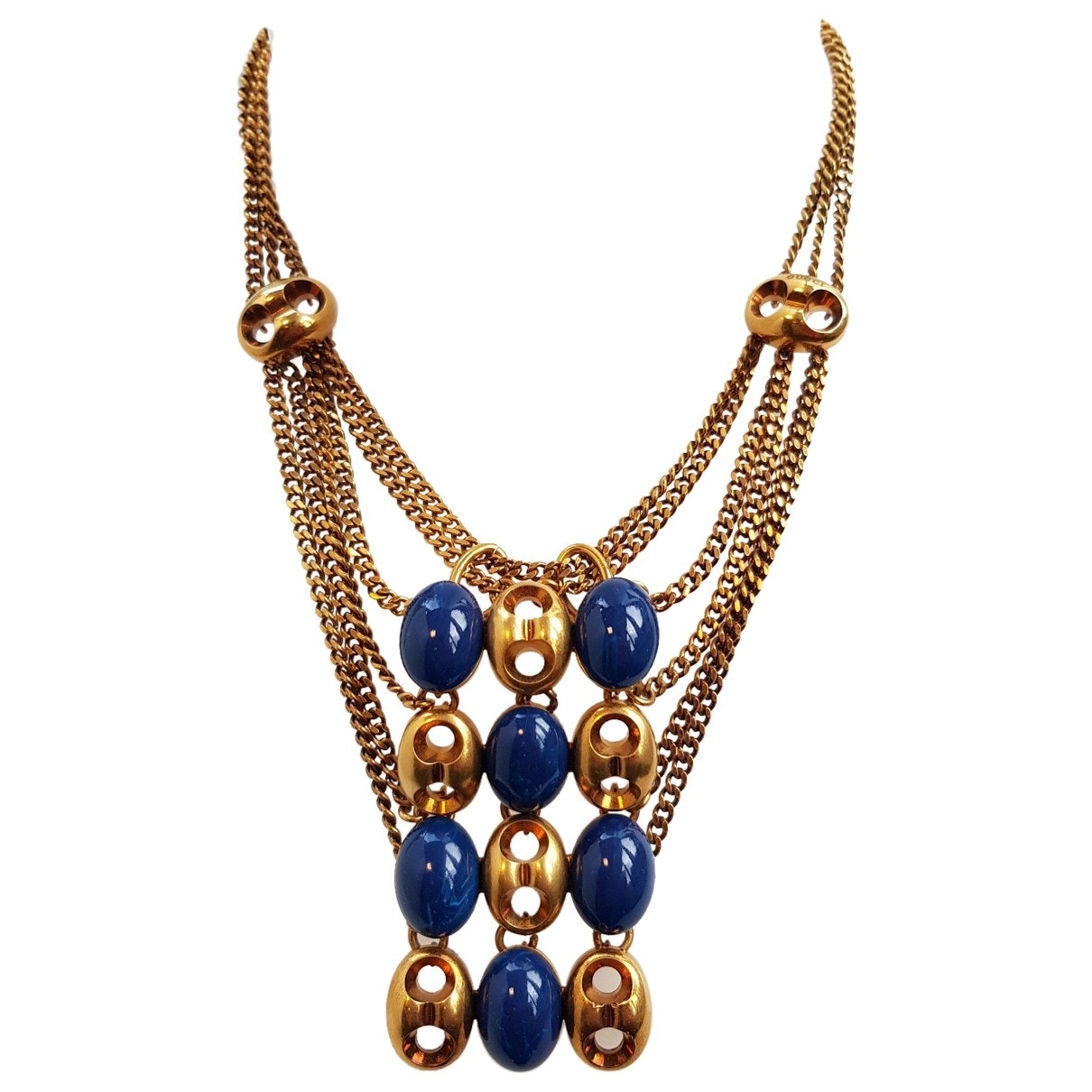 Gucci blue metal necklaces