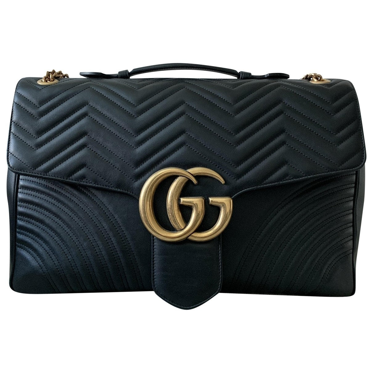 Gucci marmont black leather handbag
