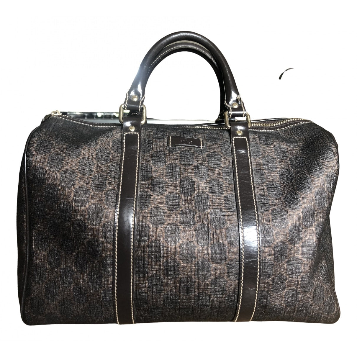 Gucci boston brown cloth handbag