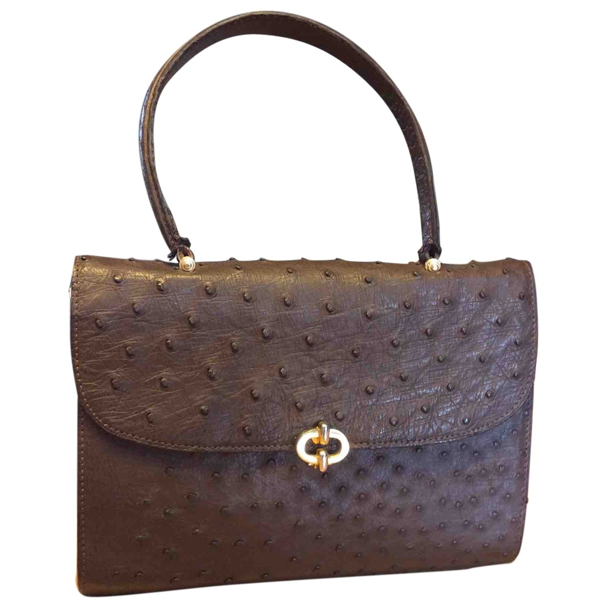 Gucci brown ostrich handbag