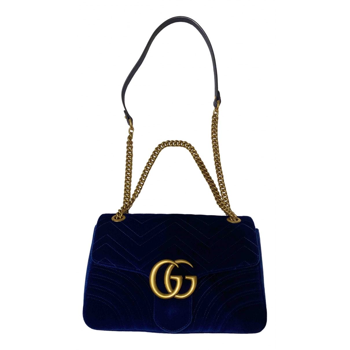 Gucci marmont navy velvet handbag
