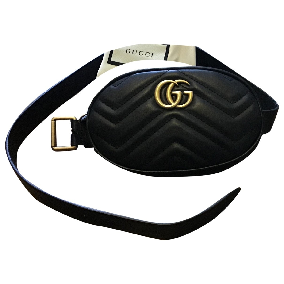 Gucci marmont black leather clutch bag
