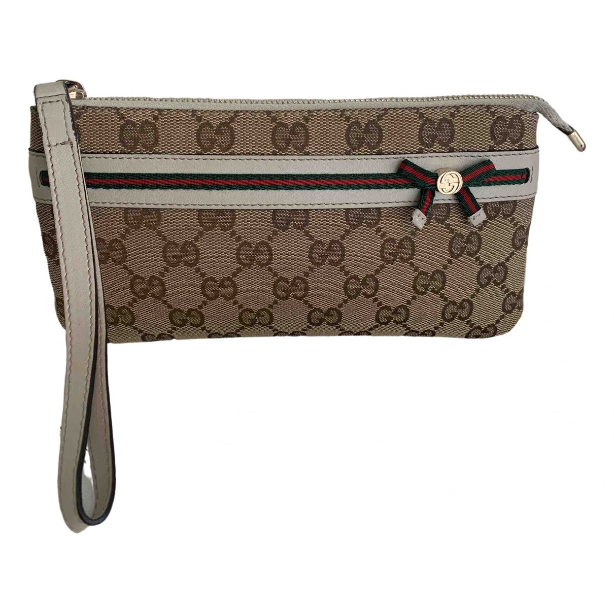 Gucci beige cloth clutch bag