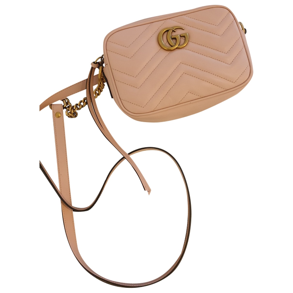Gucci marmont pink leather handbag