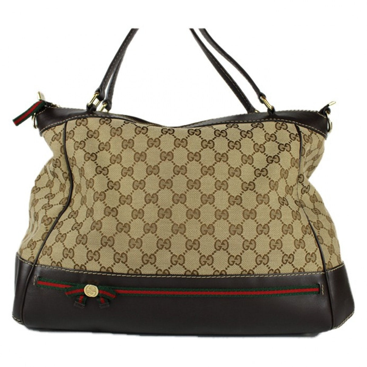 Gucci brown cloth handbag