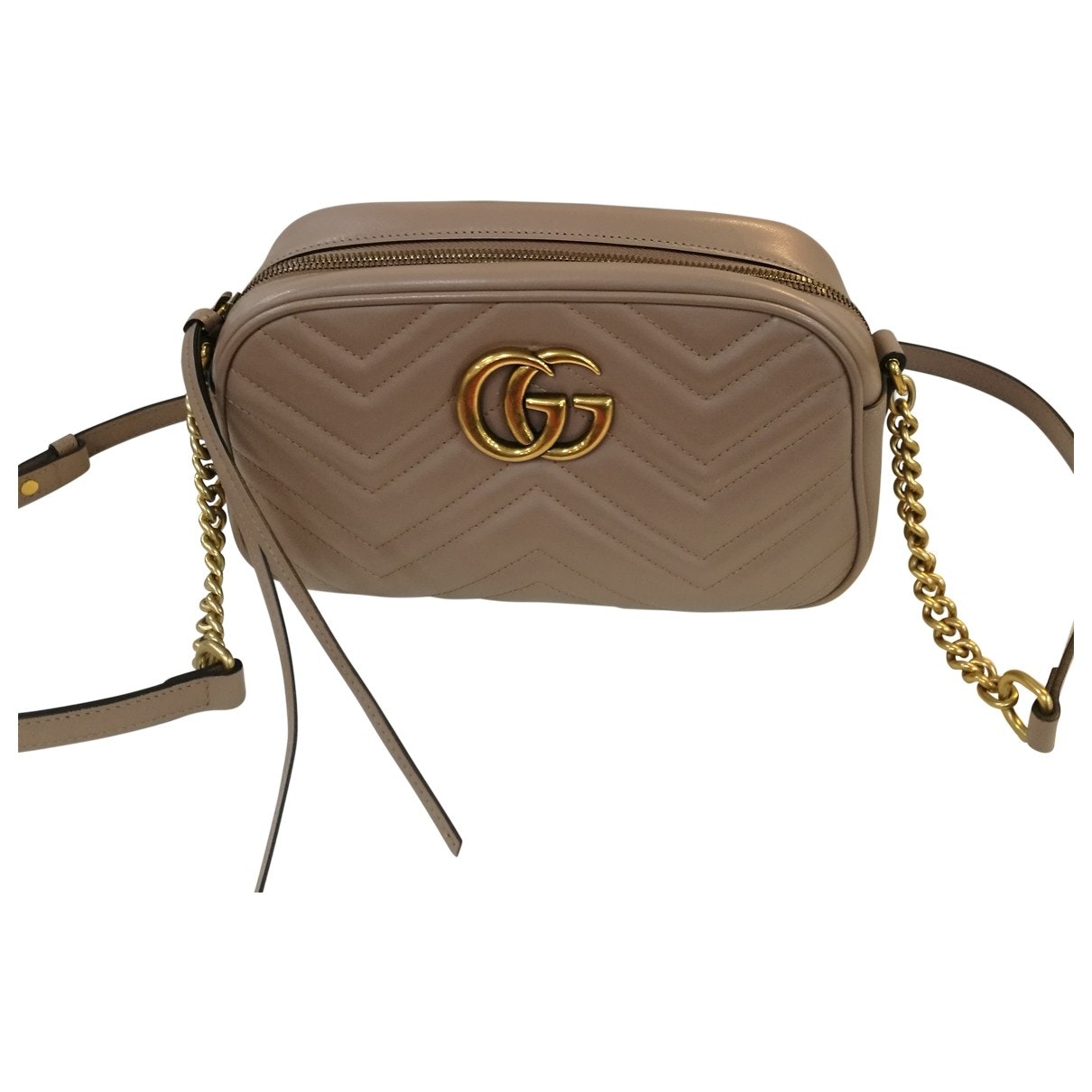 Gucci marmont pink leather handbag