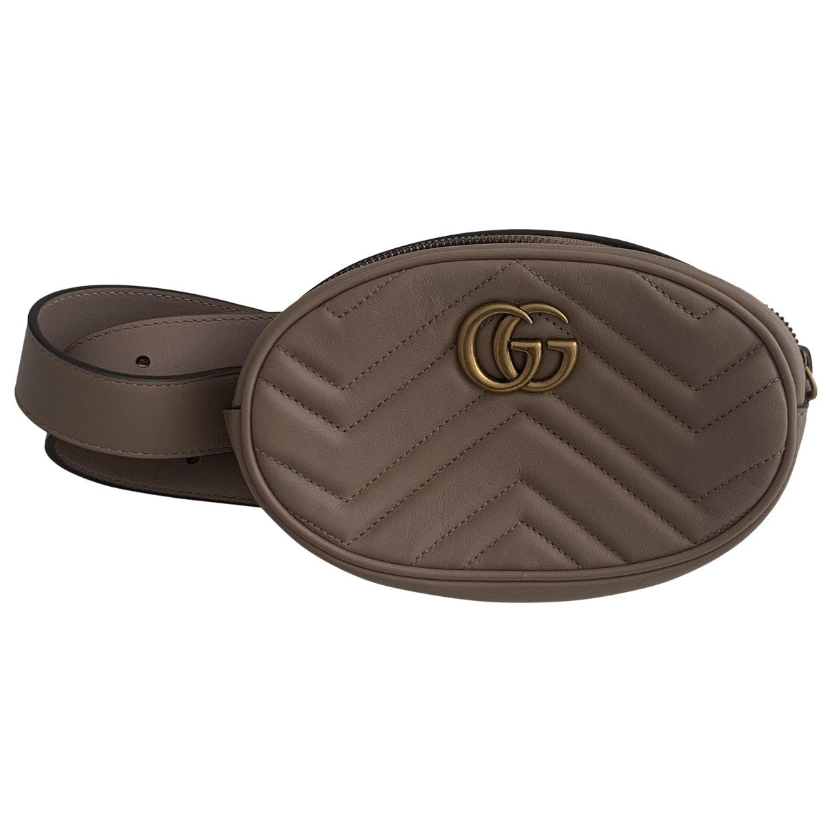 Gucci marmont brown leather clutch bag