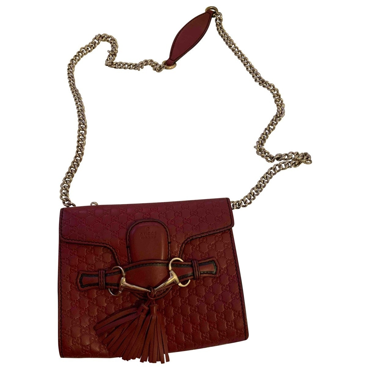 Gucci emily red leather handbag