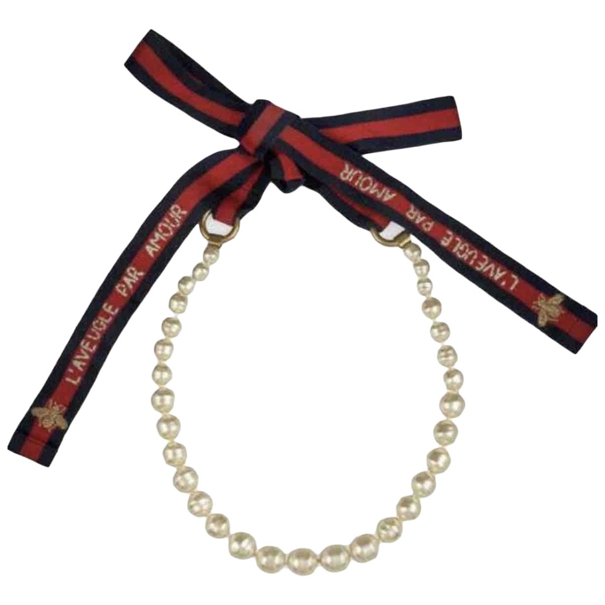 Gucci white glass necklaces
