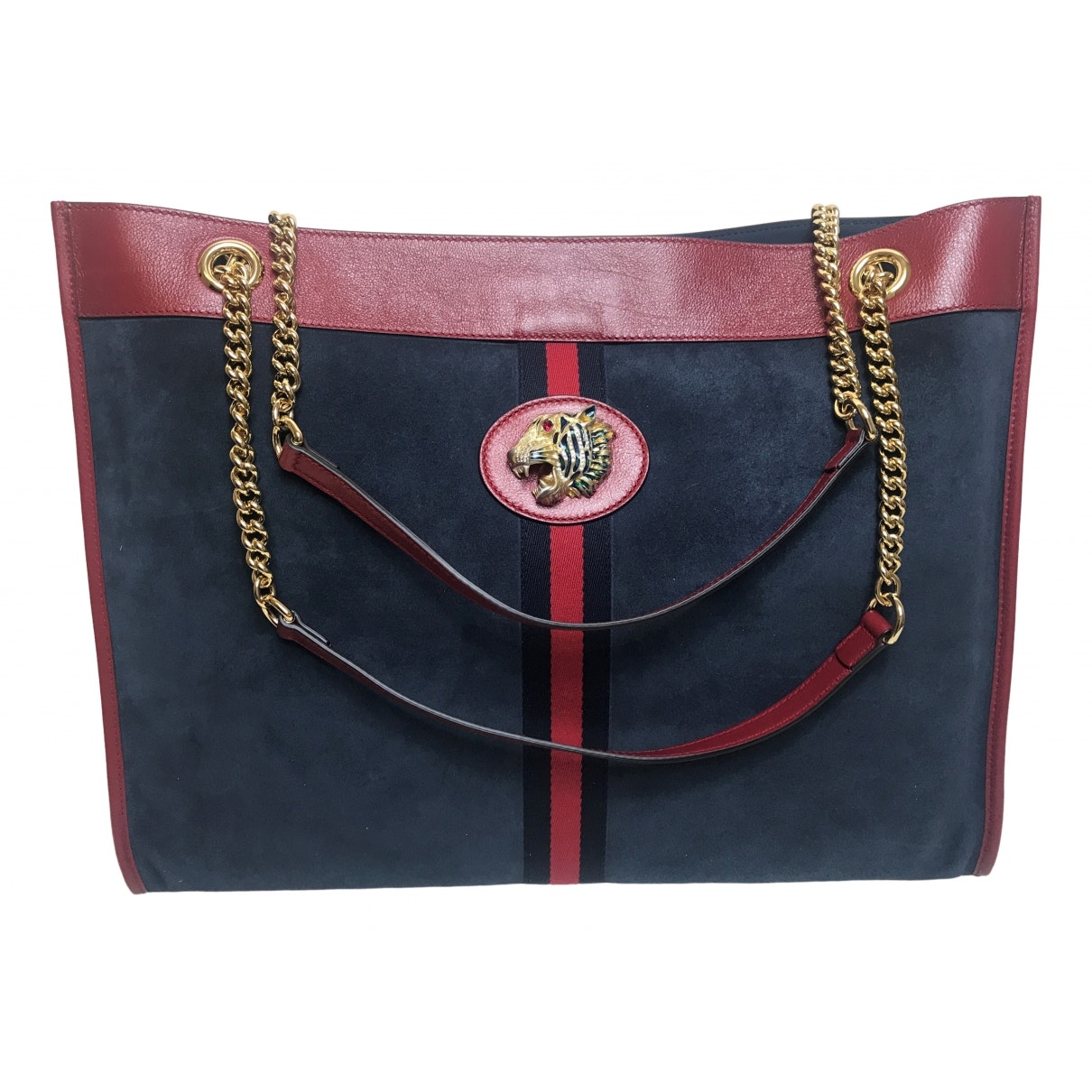 Gucci rajah navy suede handbag