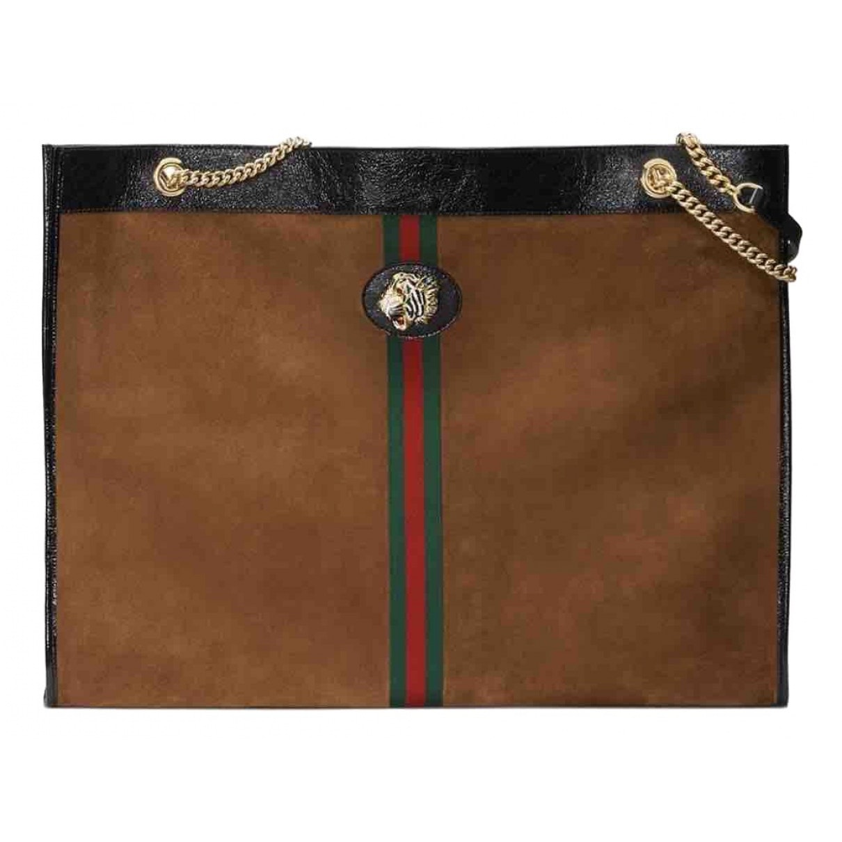 Gucci rajah brown suede handbag