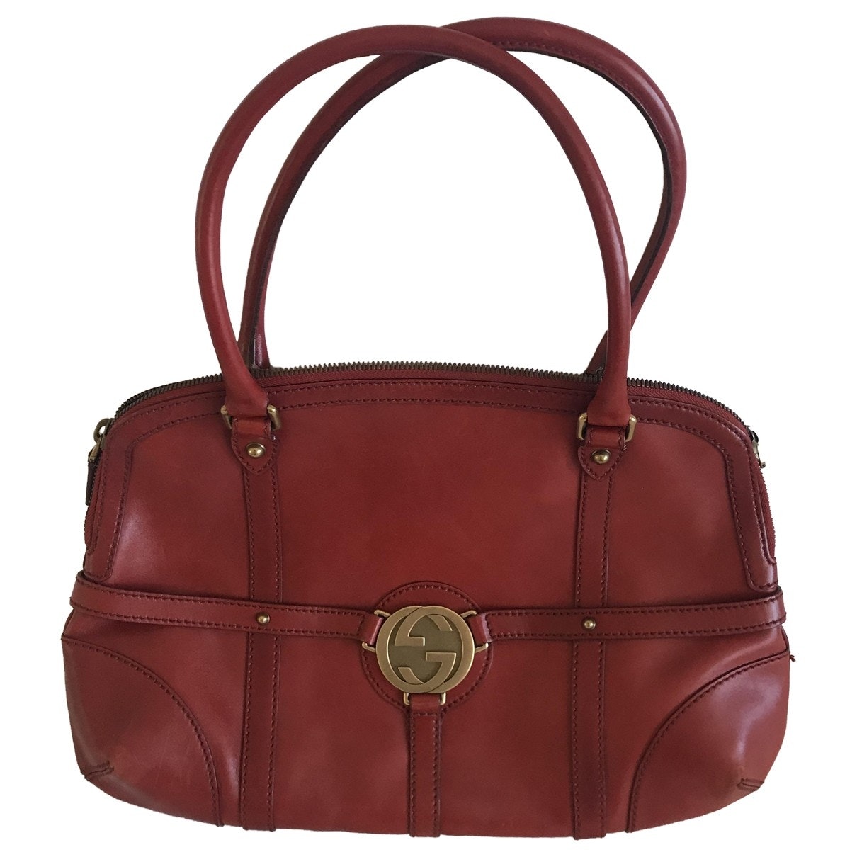 Gucci burgundy leather handbag