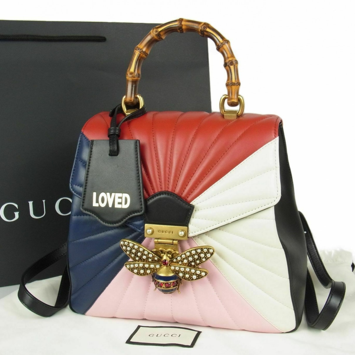 Gucci queen margaret multicolour leather backpacks