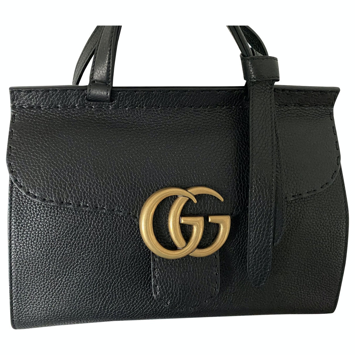 Gucci marmont black leather handbag