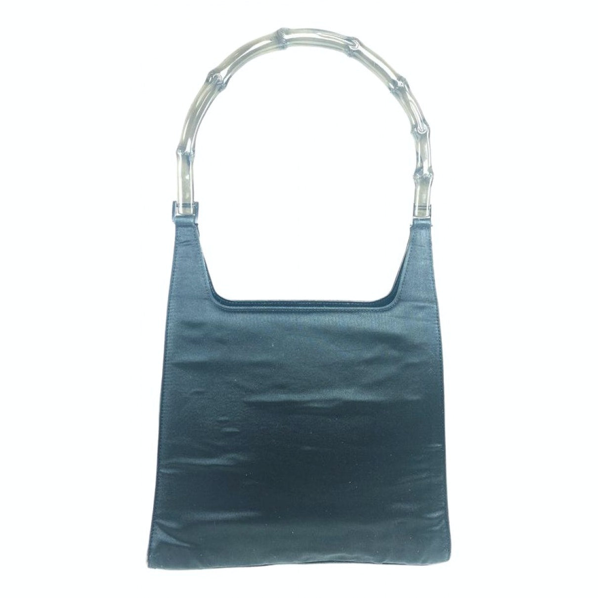 Gucci bamboo black cloth handbag