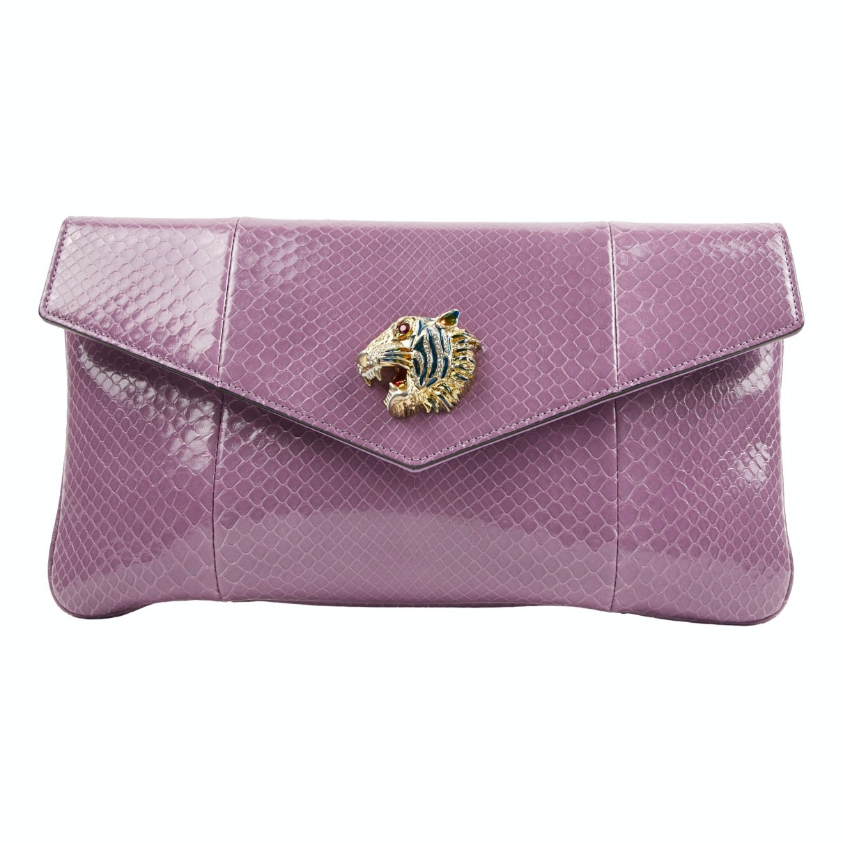 Gucci broadway purple python handbag