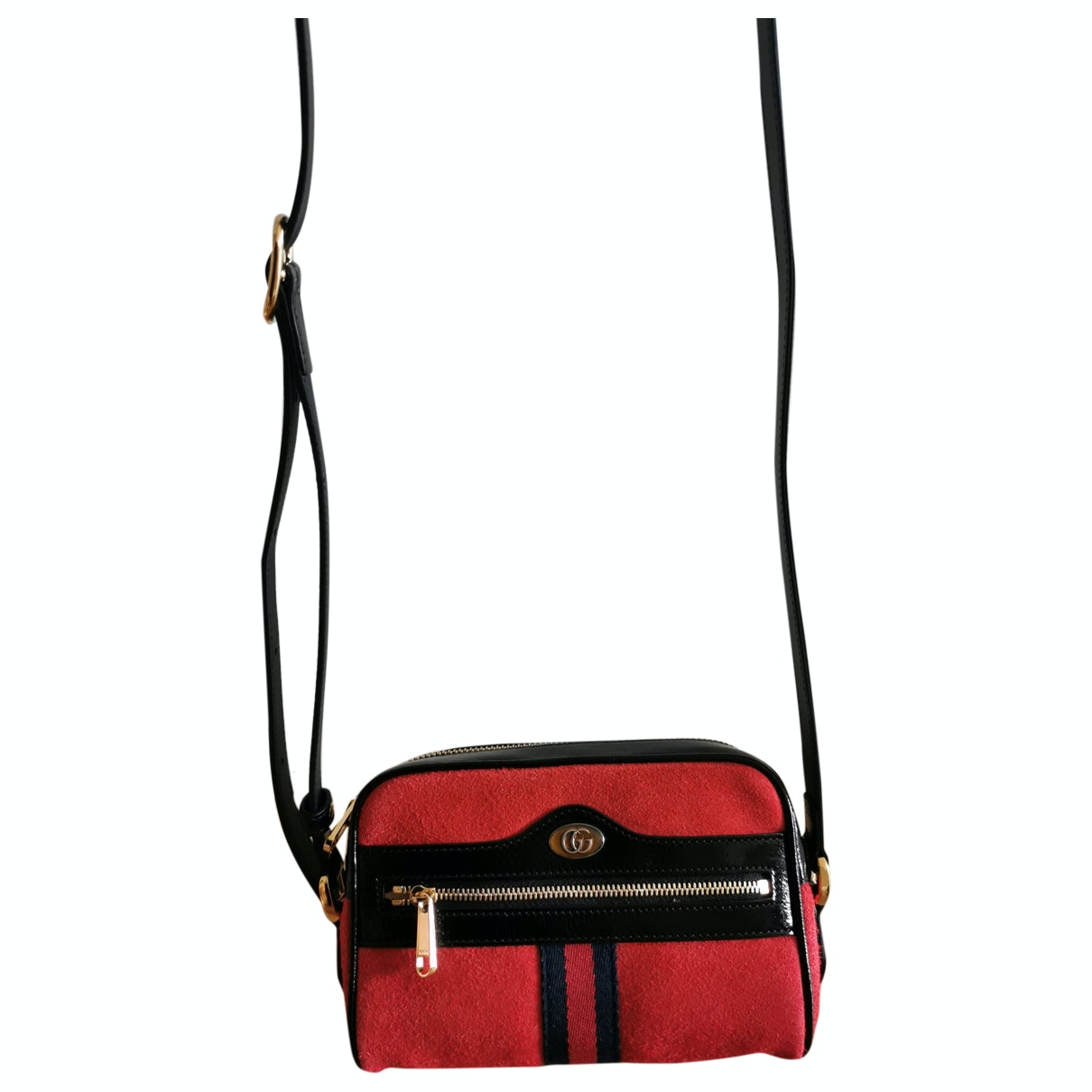 Gucci ophidia red suede clutch bag