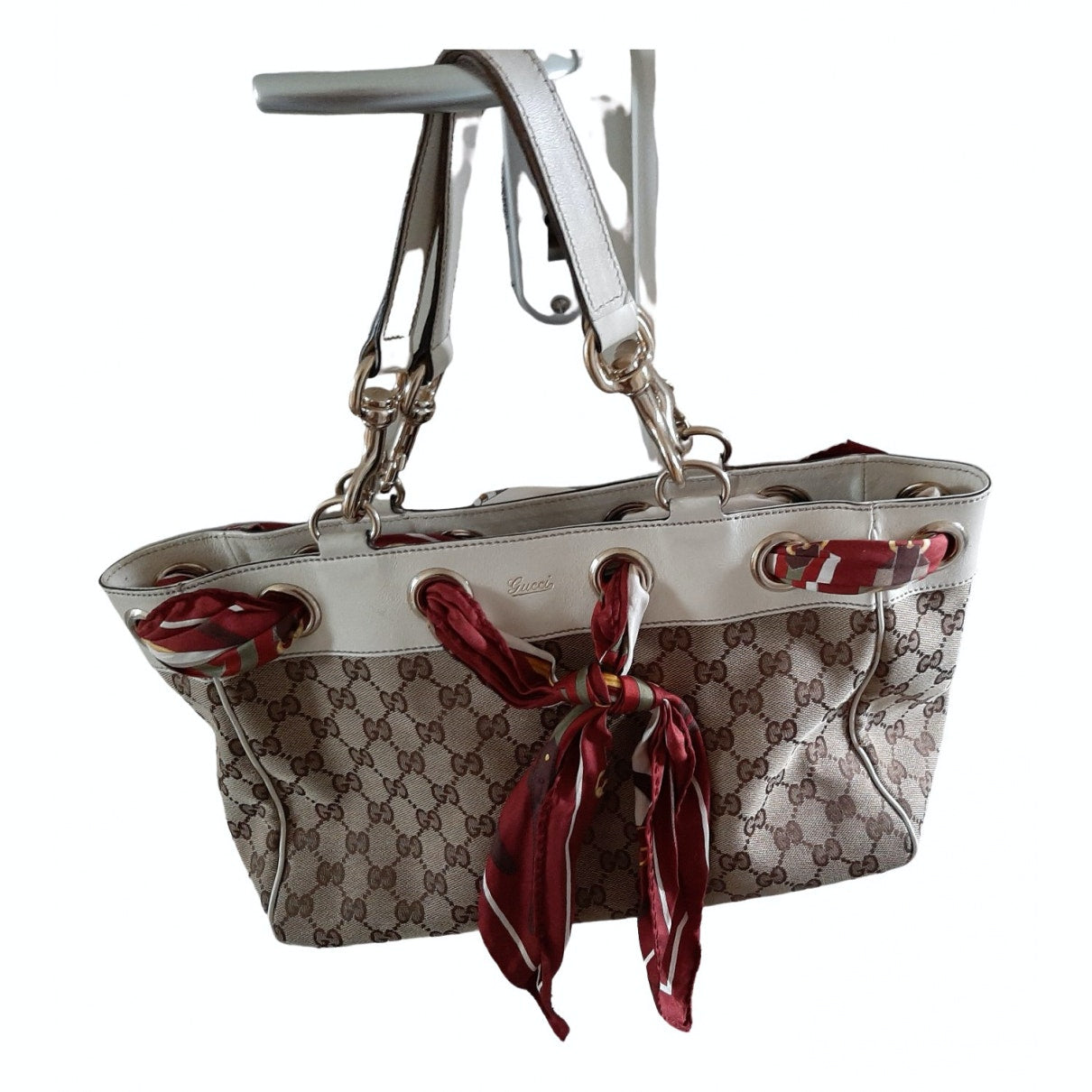 Gucci positano brown cloth handbag