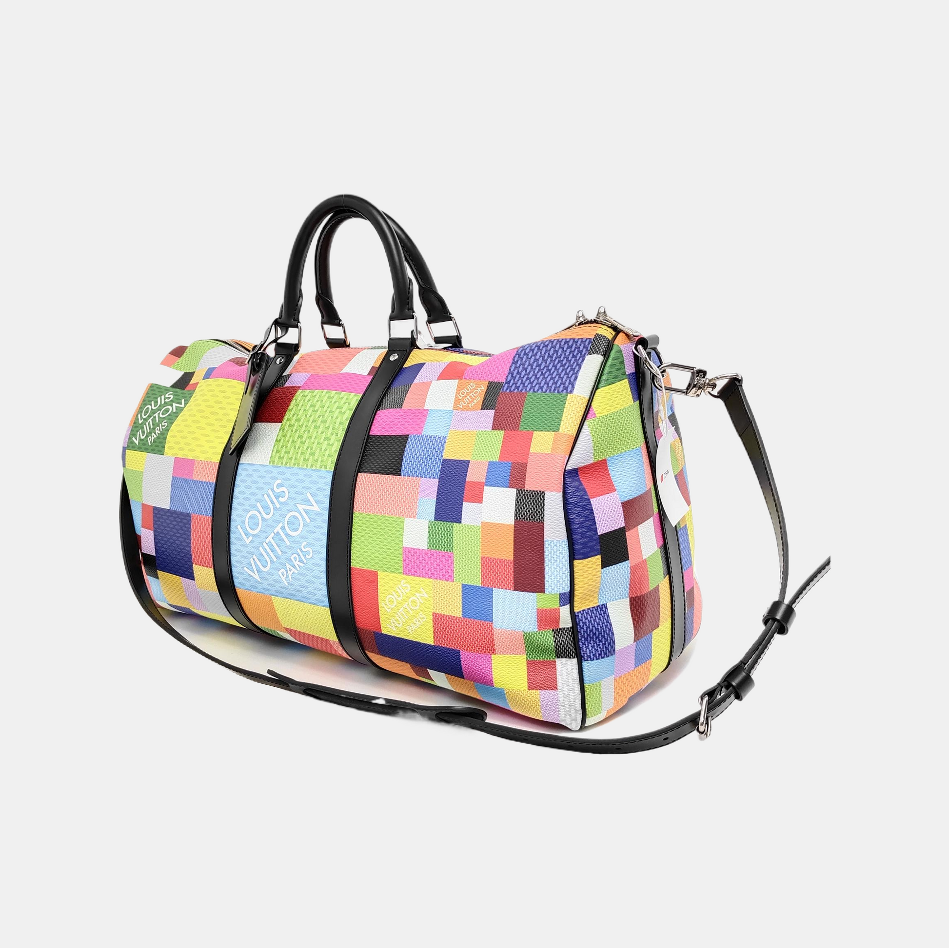 Louis Vuitton Keepall Bandouliere 50 Graphite 3D Damier Multicolor Travel Bag