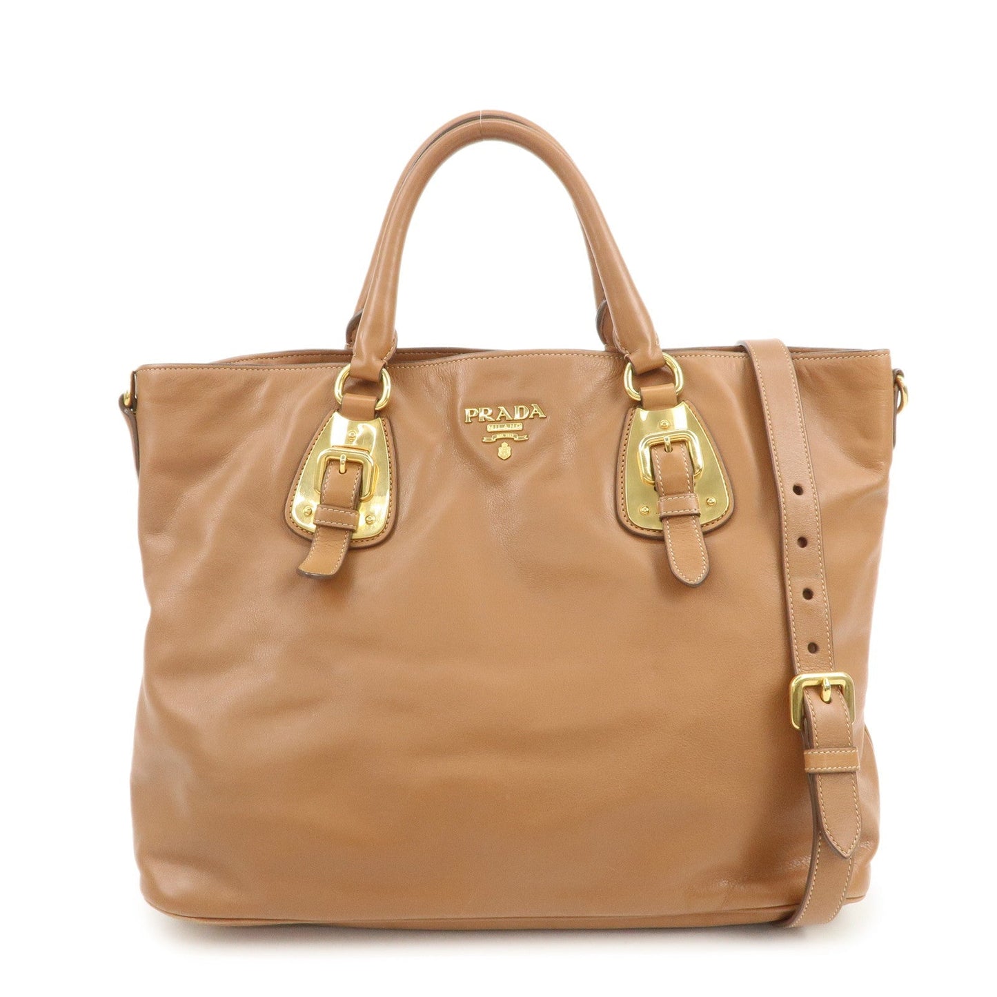 Shoulder Bag Calf 2Way Bag Hand Bag 2 Leather Calf Leather Brown