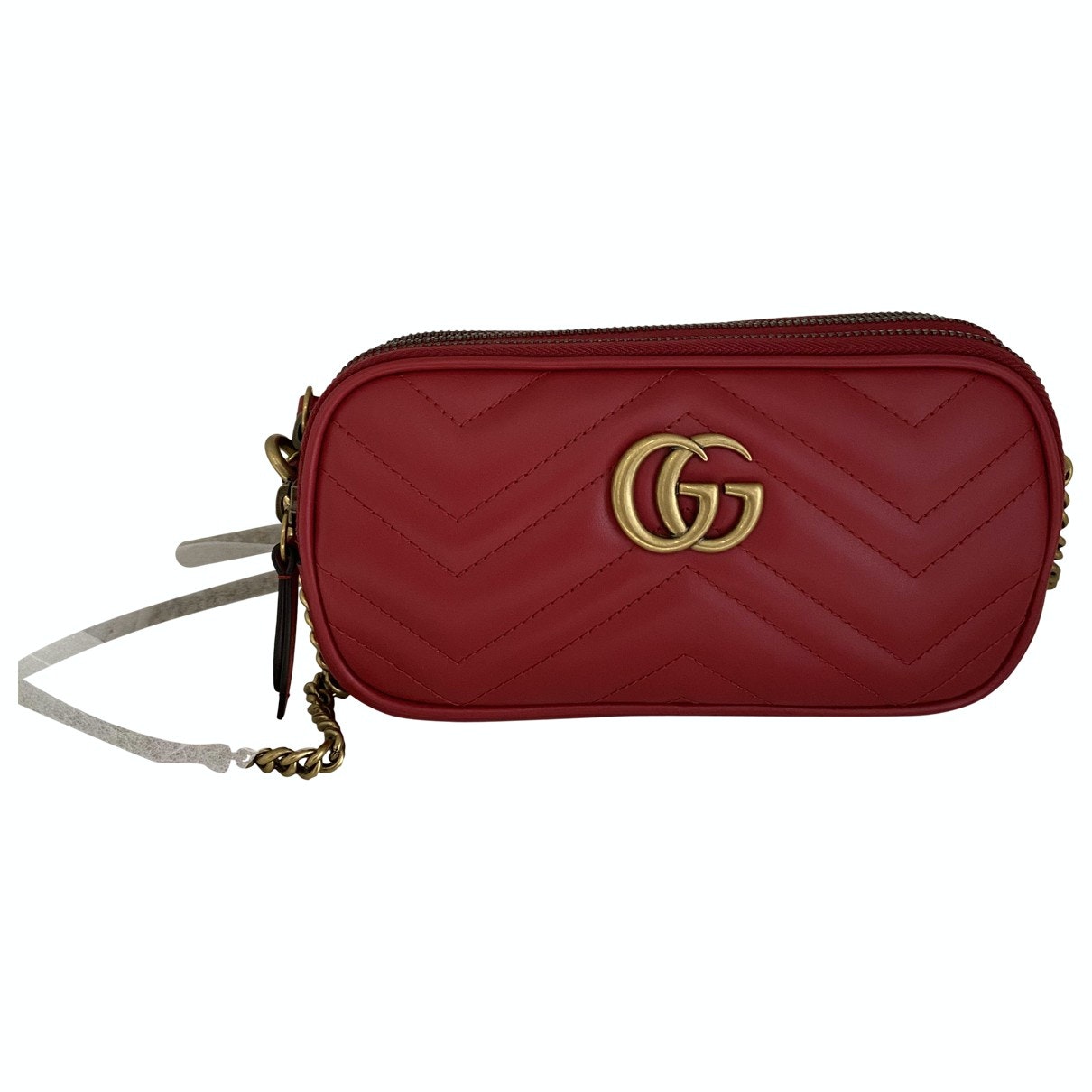 Gucci marmont red leather handbag
